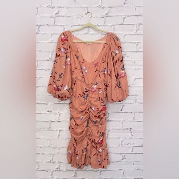 TiMo Ruched Floral Embroidered Jacquard Dress - Picture 7 of 12